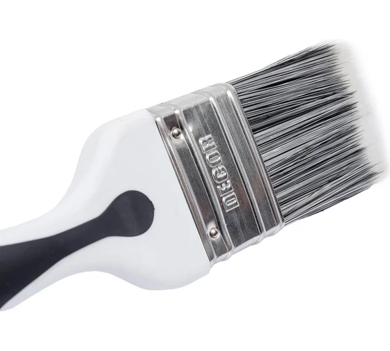 Кисть плоская 50х15мм 2-к ручка синтетический ворс Black White Premium Decor 