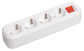 Колодка 16А  4 гнезда с з/к с выключателем 250В Classic IEK