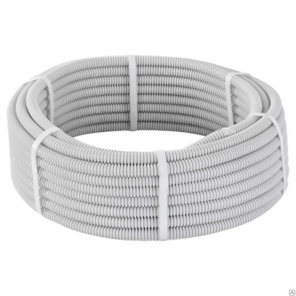 Труба гофрированная 20 ПВХ серая IEK(50м)