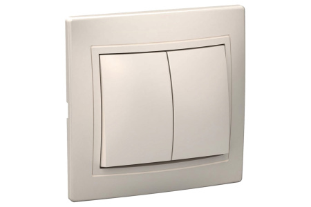 Выключатель 2-кл крем Кварта IEK