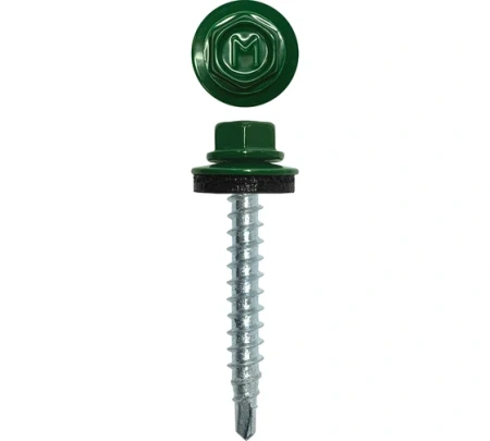 Саморез кровельный RAL6005 4,8х35 дерево  50шт зеленый мох Daxmer