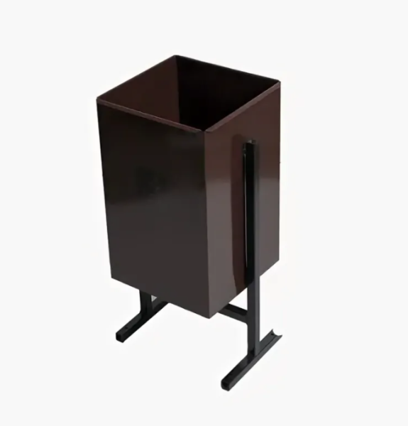 Урна квадратная прямая 25л коричневая---
