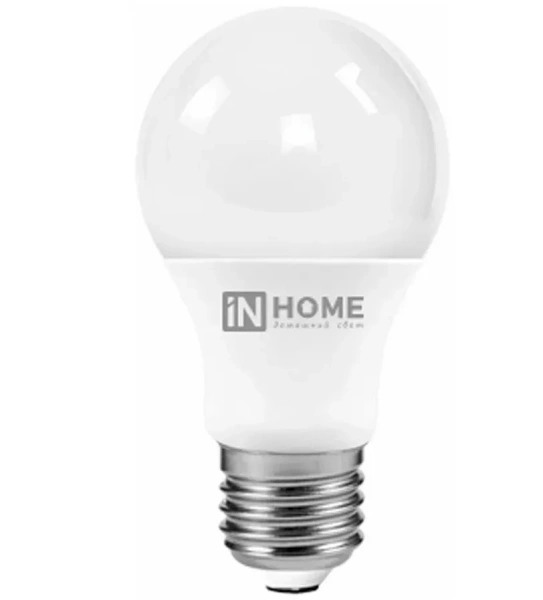 Лампа светодиодная Е27 12Вт Led 6500К холодный свет груша In Home---