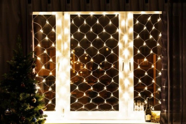 Гирлянда Сеть 1,5х1,5м прозрачный ПВХ/теплый свет IP20 Neon-Light