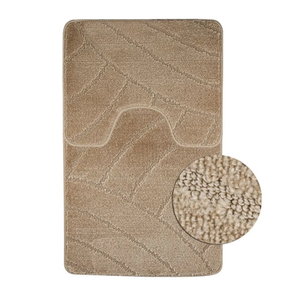 Коврик в ванную двойной  55х90 45х55 светло коричневый Санакс
