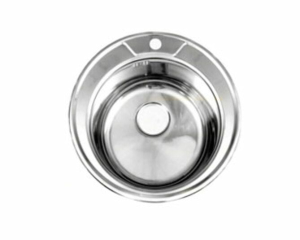 Мойка нержавеющая врезная 490х0,6мм круглая глянец РМС---