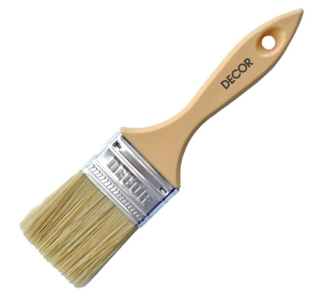 Кисть плоская100х14мм пластиковая ручка смешанный ворс Воскресенье Decor(12)