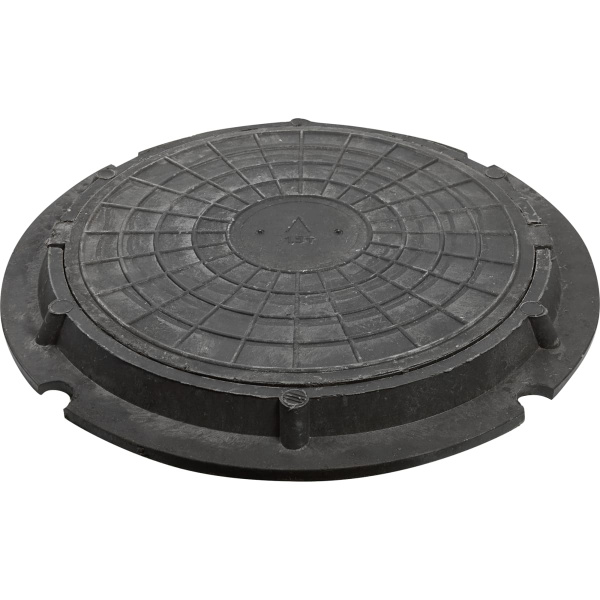 Люк полимер  800х60мм тяжелый круглый черный 25тонн